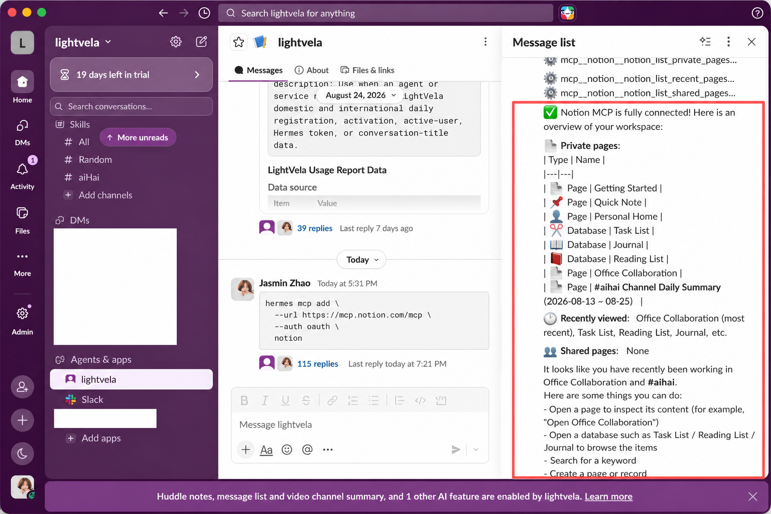 LightVela 共享的 Slack and Notion MCP 综述