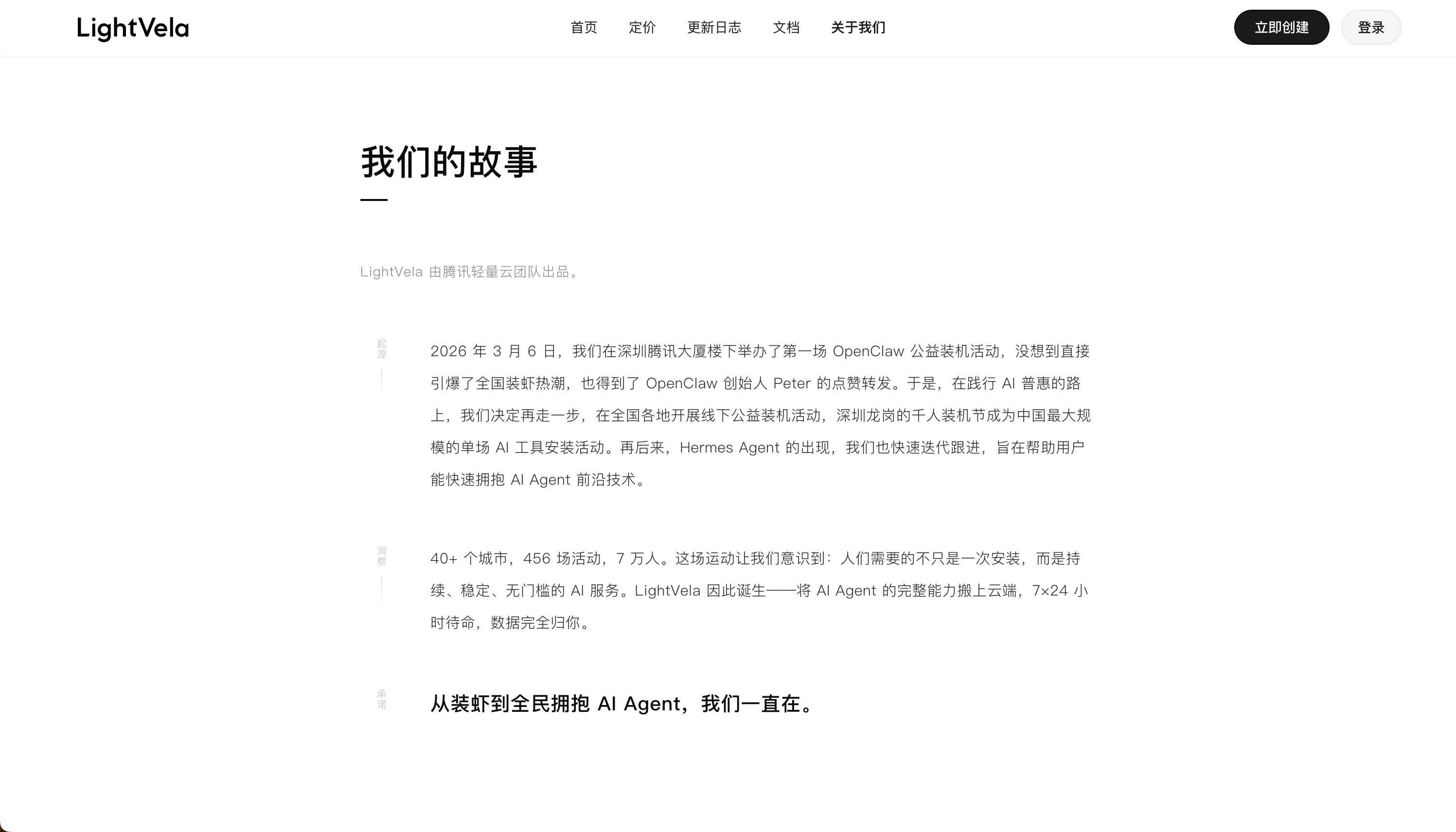 LightVela主页描述云中永远的AI同伴